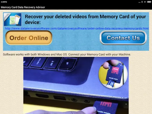 Memory Card Data Recovery Help android App screenshot 1